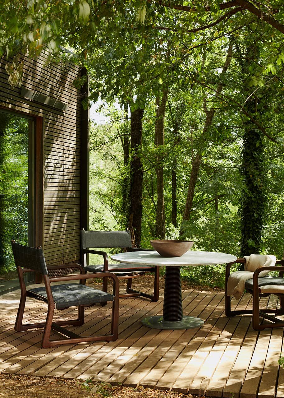 Круглый стол из мрамора и красного дерева Exteta Sunset ARCH-00118082 - Вид №6