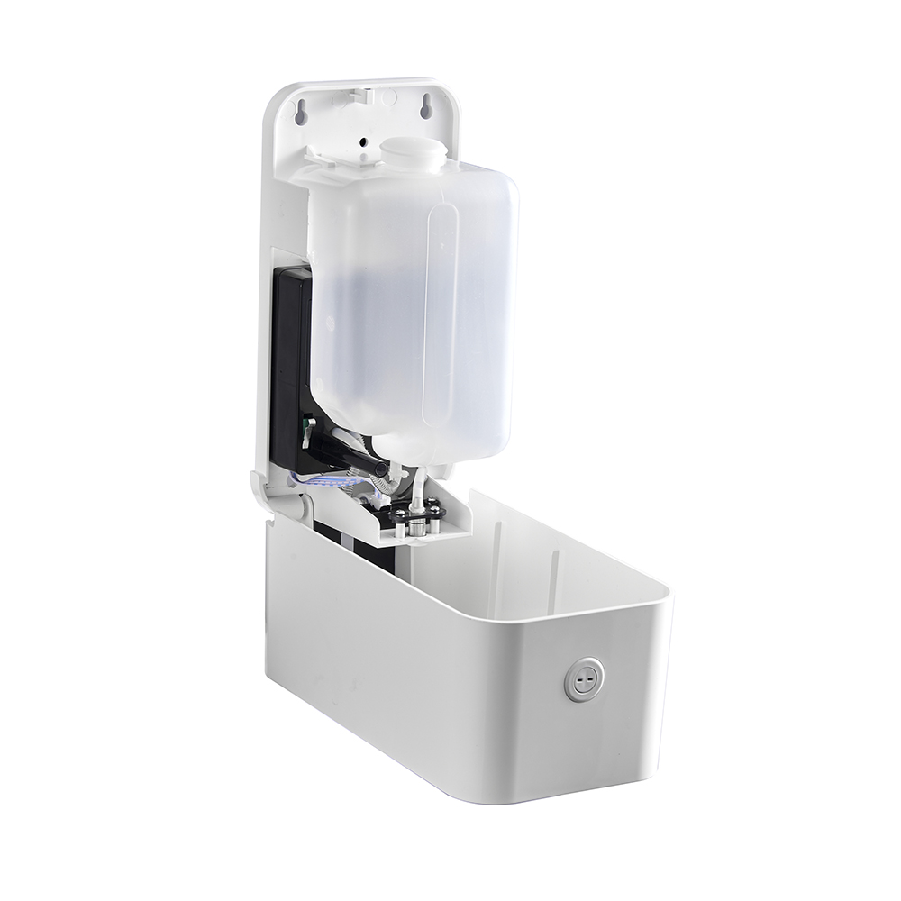 GFmark - Дозатор СЕНСОРНЫЙ, ДЕЗИНФЕКЦИЯ, заоваленный, пластик АБС, БЕЛЫЙ, с полоской, 1000 мл, код: 728  - Вид №3