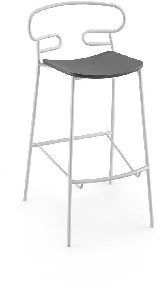 TrabA' Табурет из металла и полиуретана с подставкой для ног Genoa 0049-met-pu - Вид №1