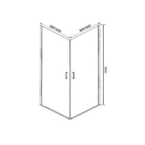 Orange E04-090TCR Душевой уголок из распашных универсальных дверей 90х90 см. хром прозрачный sun-id-1517014 - Вид №3