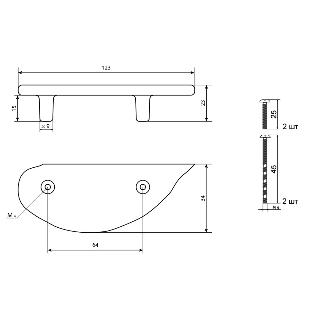 86899809 Ручка-скоба мебельная Lapsum ЦАМ 64 мм цвет хром STLM-1012132 PALLADIUM  - Вид №4