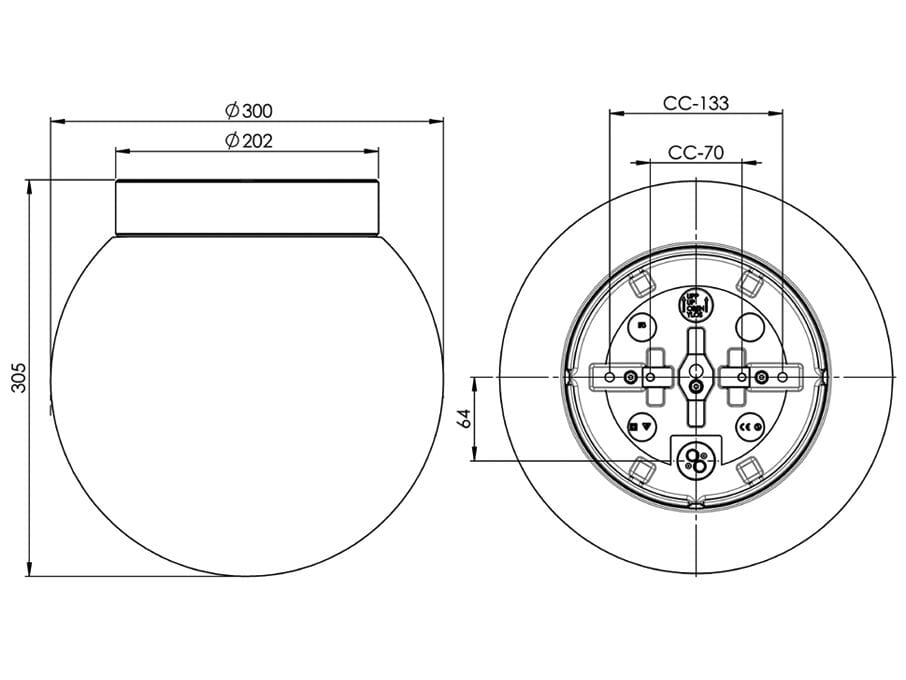 Настенный светильник / потолочный светильник из матового стекла и фарфора Ifö Electric Classic Globe ARCH-00148936 - Вид №14