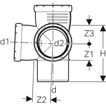 GEBERIT 393.559.14.1 Крестовина двухплоскостная Geberit Silent-Pro 87,5°  - Вид №3