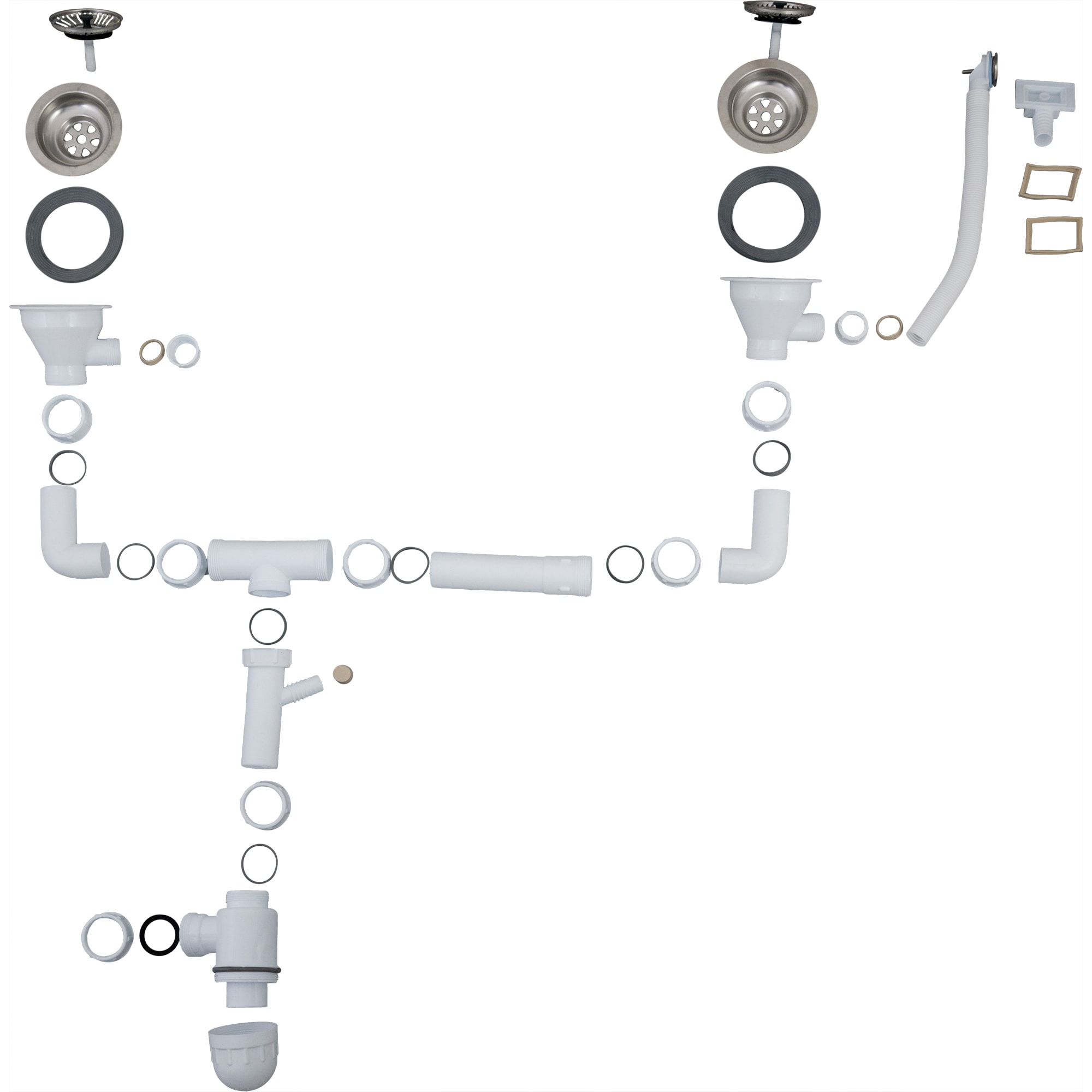 83056458 Сифон для мойки Delinia SALD004 двойной ø50 полипропилен Santreyd  - Вид №2