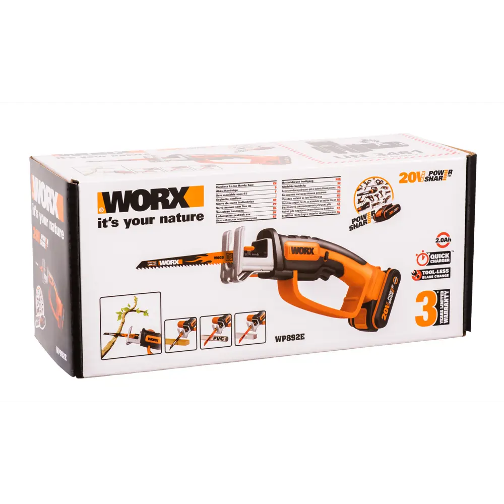 Аккумуляторная сабельная пила WORX WP892E с быстрой сменой оснастки 83739373 STLM-0044168 - Вид №3