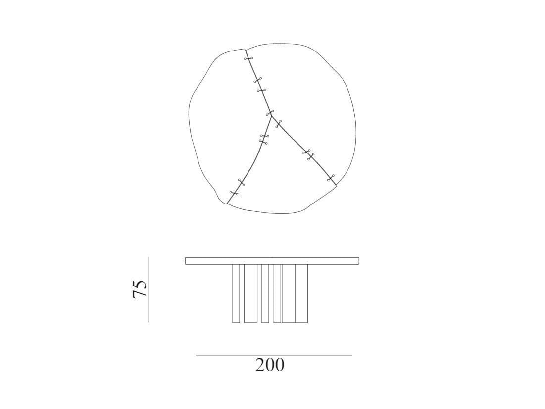 Круглый садовый стол из красного дерева Exteta 10th ARCH-00026692 - Вид №7