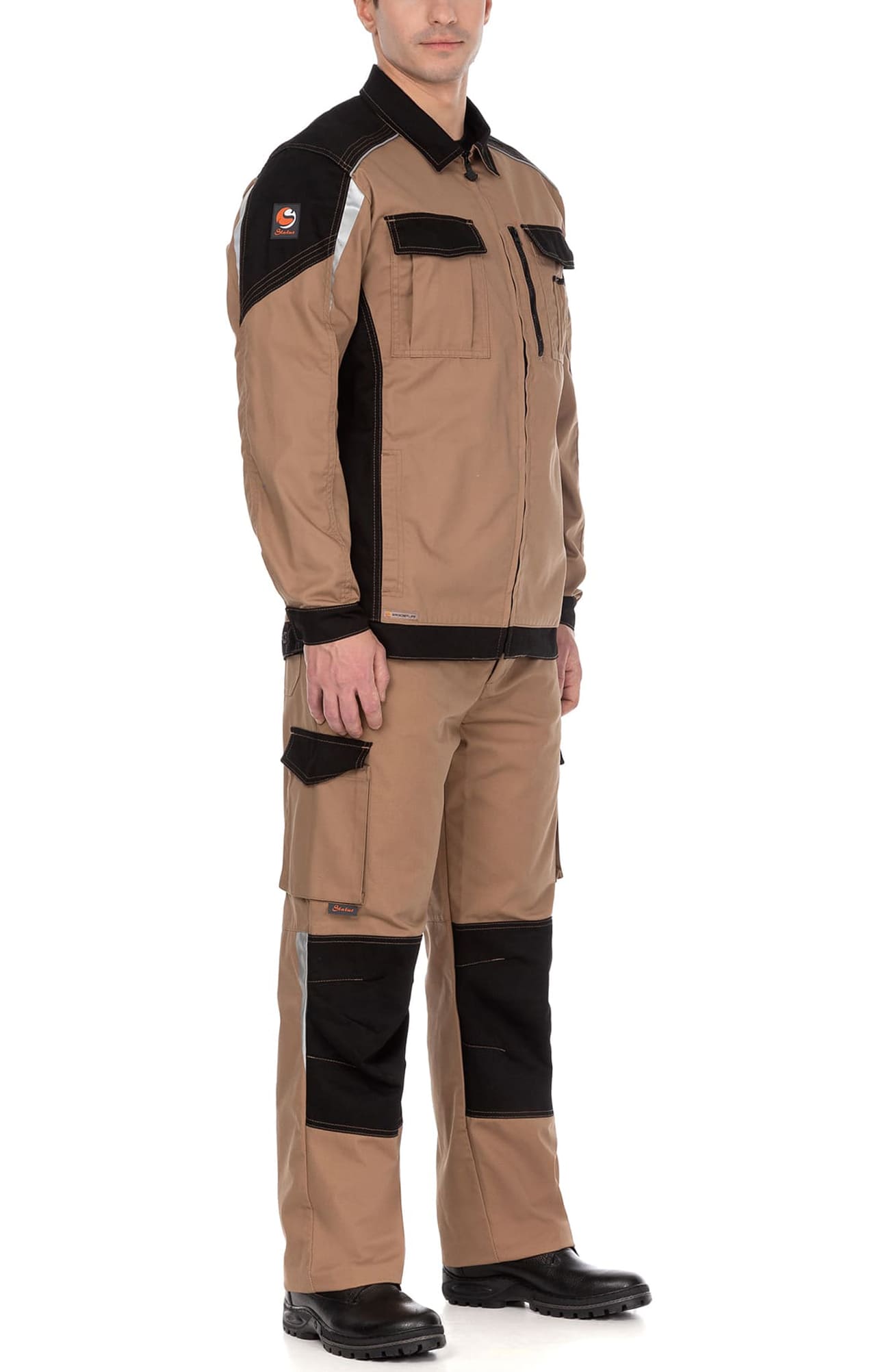 70065 Костюм  NEW бежевый с черным STATUS  Летняя спецодежда  размер 48-50/182-188  - Вид №13