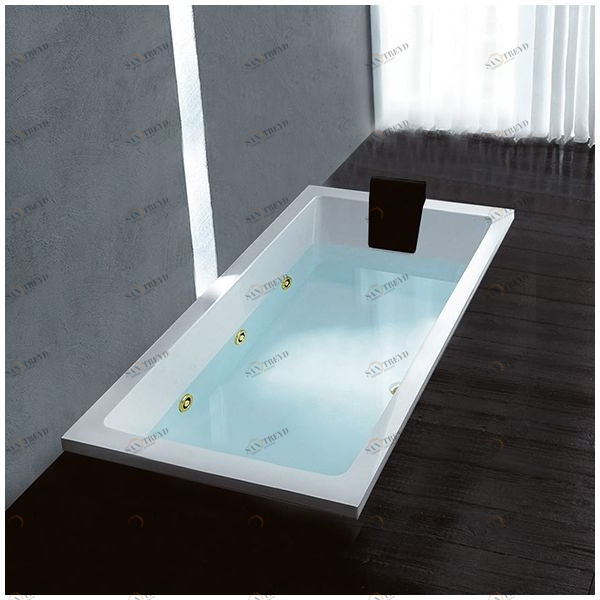 Ванна Gruppo treesse Quadra 150 V0707-DX-Z белая с золотой фурнитурой с гидромассажем прямоугольная встроенная правая STDV0707DXZ