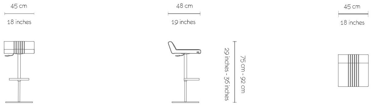 MORADA Высокий кожаный табурет с подставкой для ног Dado Dado bsa - Вид №4