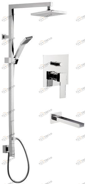 Remer Rubinetterie Душевая стойка со смесителем, лейкой и ручным душем Qubika cascata Qc09 s11