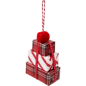 87036545 Елочная игрушка Подарки 12x7.8 цвет красный STLM-1405981