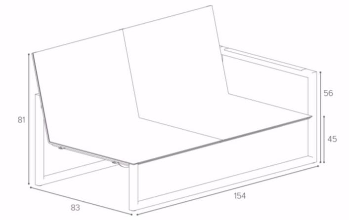 Royal Botania 2-местный диван-основание из ткани batyline® Ninix lounge sun-id-1503386 - Вид №7