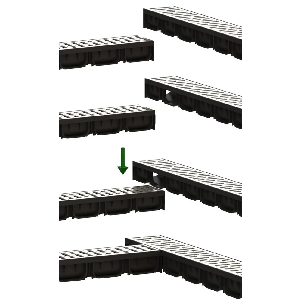 Лоток Standartpark Spark 2 пластиковый 1000x125x70 мм со стальной решеткой 84347370 STLM-2020804  - Вид №5