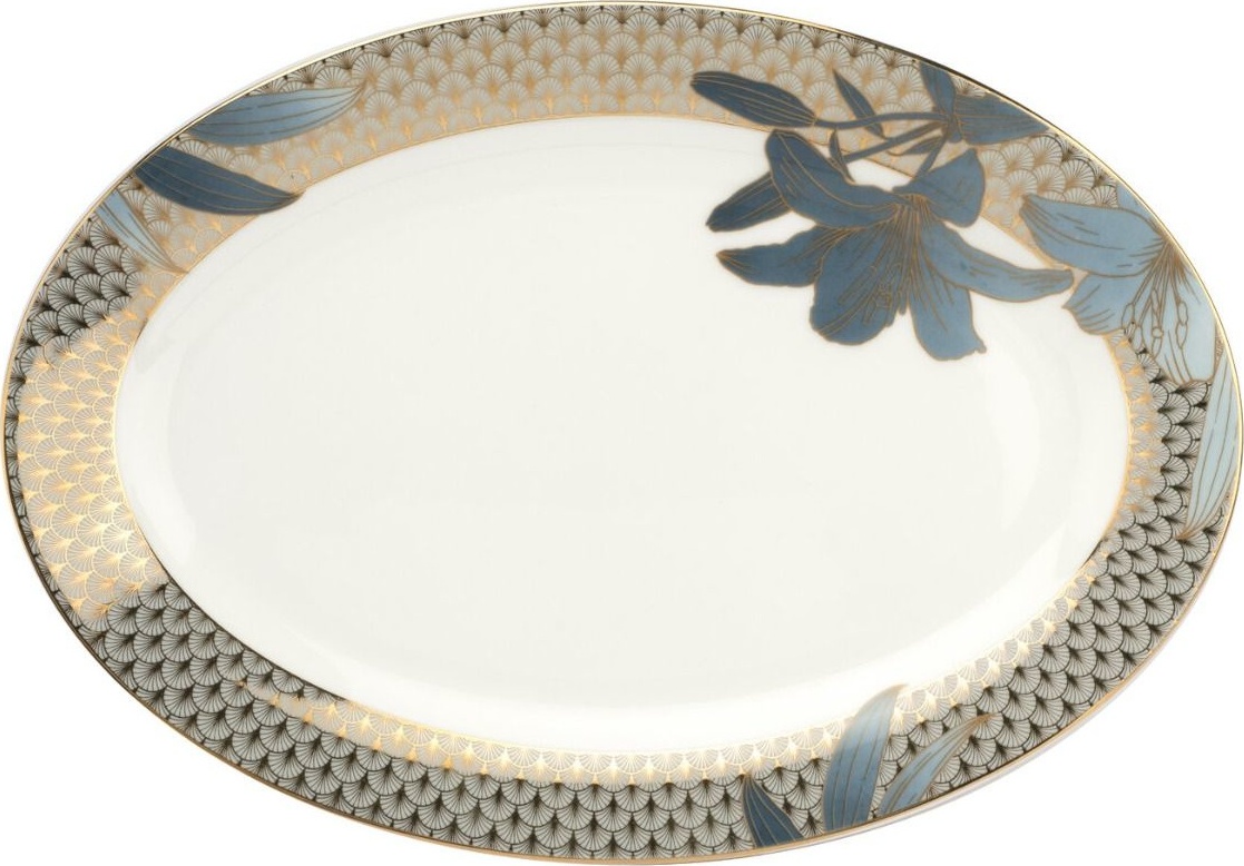 10655692 Royal Worcester Блюдо овальное Royal Worcester "Голубая лилия" 30см Фарфор 