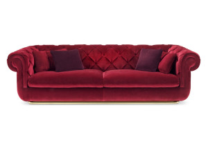 3-местный бархатный диван capitonné