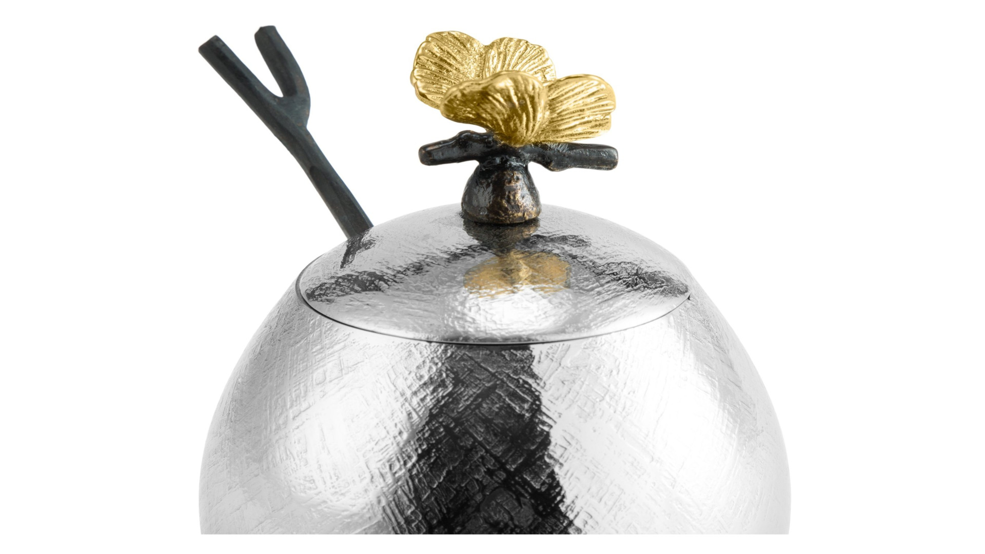 10642321 Michael Aram Чаша с крышкой и ложкой Michael Aram Бабочки гинкго 9см, сталь нержавеющая Сталь нержавеющая  - Вид №3