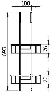 70164 Душевая полка подвесная цвет хром LANGBERGER Accessories - Вид №3