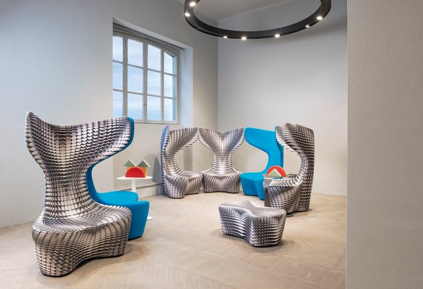 Cappellini Кресло из ткани с высокой спинкой Drum sun-id-1358940 - Вид №7