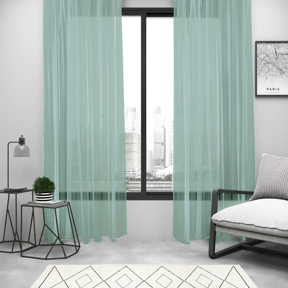 Тюль на ленте Inspire Polyone Laguna 300х280 см цвет бирюзовый 17995622 STLM-2209468  - Вид №6
