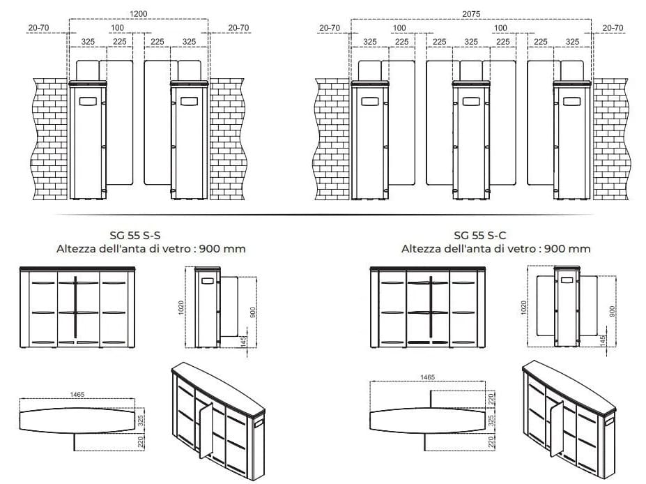 Двунаправленный моторизованный дверной проем с раздвижными дверями CAME SG55 ARCH-00121887 - Вид №2