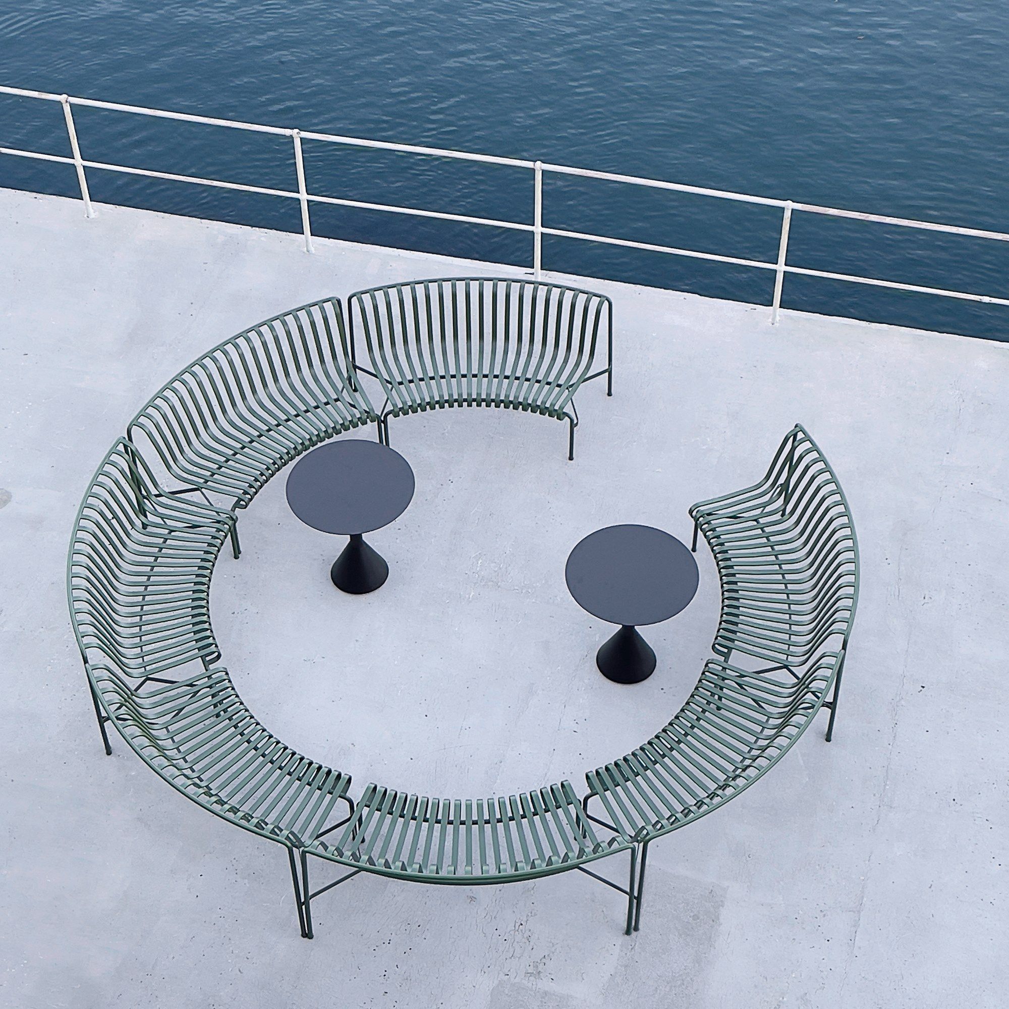 Стальная садовая скамейка с порошковым покрытием со спинкой Hay Палисад ARCH-00074175 - Вид №47