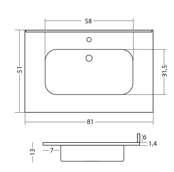 Встраиваемый умывальник из смолы Gaia Mobili Complements ARCH-00028734 - Вид №14