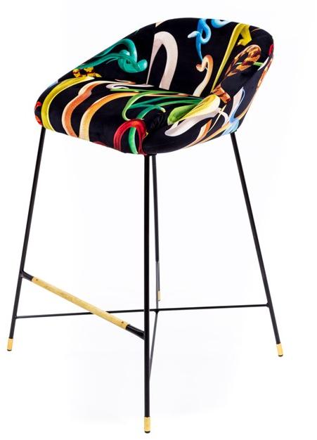 Seletti Табурет высокий, обитый тканью, со спинкой Seletti wears toiletpaper sun-id-1406117 - Вид №1