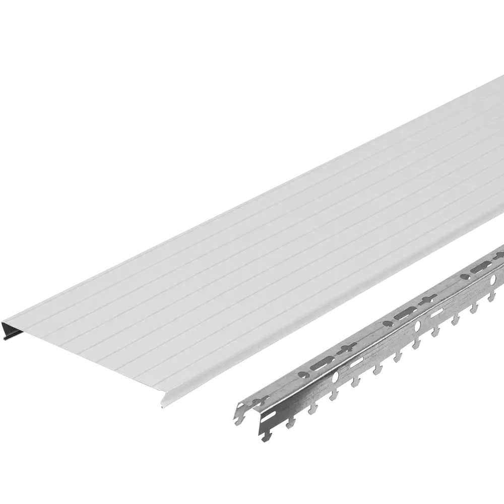 ARTENS Реечный потолок жемчужно-белый с металлической полосой 1.7х1.8 м 15373344 STLM-1016584 - Вид №1