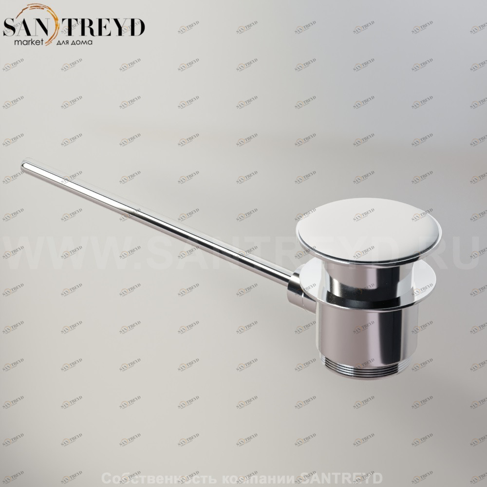 Agape  Всплывающий донный клапан с белой крышкой с горизонтальным стержнем для раковин или биде с переливным отверстием MET0346PZ Ricambi