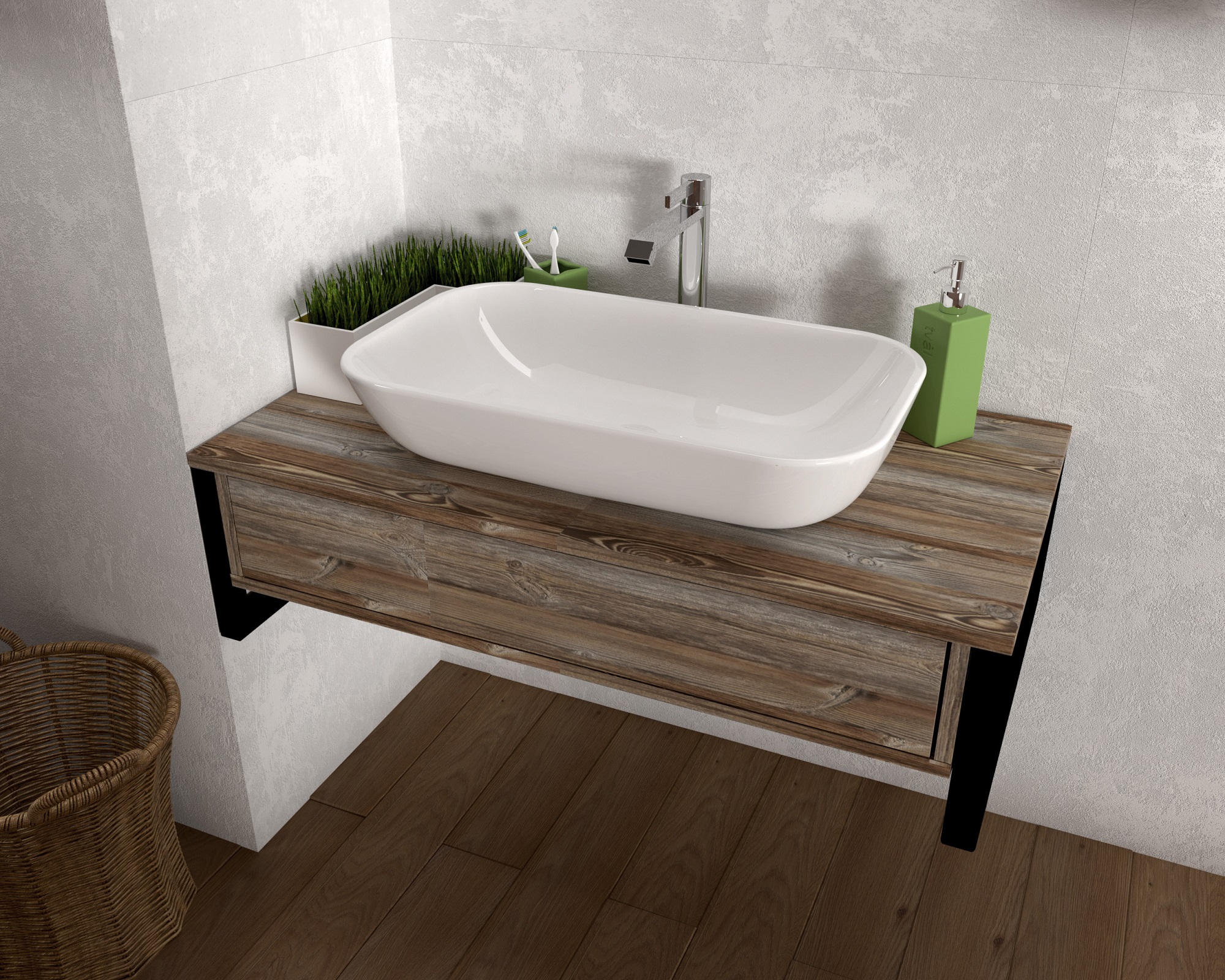 У85847 Тумба GRUNGE LOFT 100П 1в.я Дуб Намибия 1 Marka GRUNGE LOFT  - Вид №2