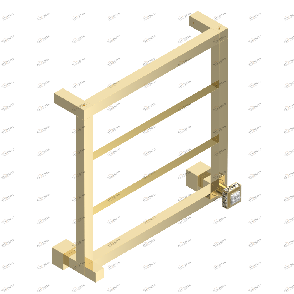 A2R-TWS4H1 Полотенцесушитель Современный квадратный, 4 перекладины, 520 мм x 510 мм, водяной, с 1 декоративной рукояткой Thg-paris Masque de Femme, lunaire Золото A2R-TWS4H1 CAT.F