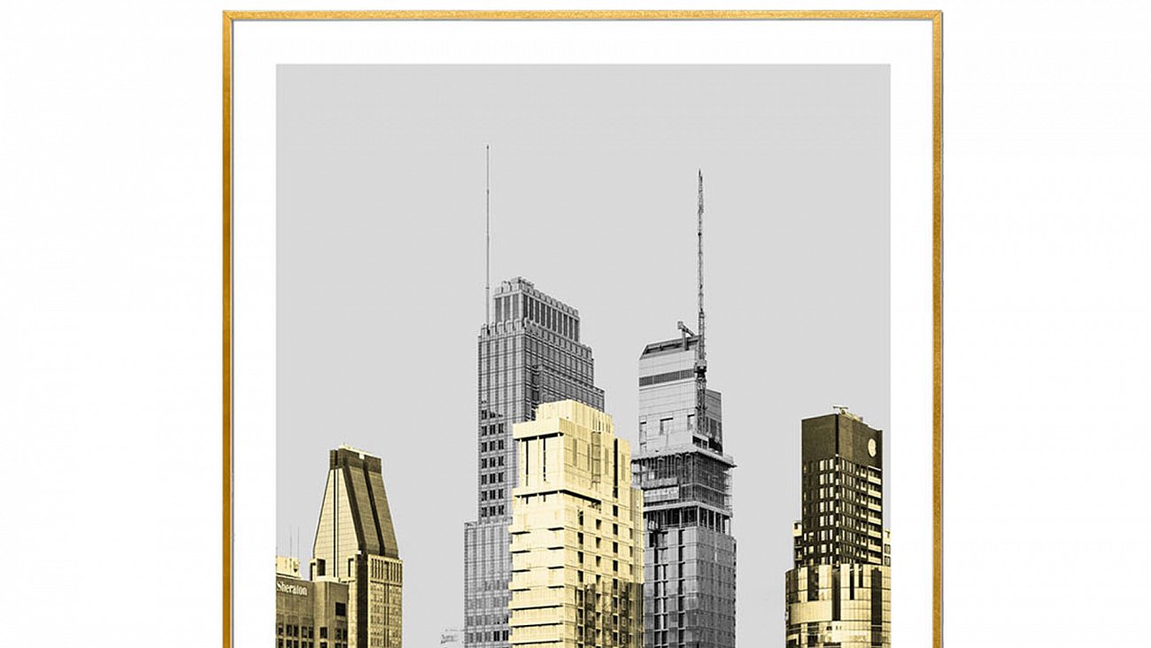 Постер прямоугольный на художественной бумаге 80х60 см New York-3 EVENHOME ДИЗАЙНЕРСКИЕ 00-3878746 Белый;золото;черный  - Вид №3