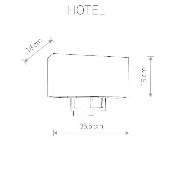 Бра металлическое с абажуром на 2 лампы темно-серое Hotel 9304 NOWODVORSKI HOTEL 00-3931320 Серебро;серый - Вид №1