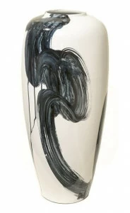 Ваза белая с серым рисунком "Абстракция B" UNICO ДИЗАЙНЕРСКИЕ 255429 Белый