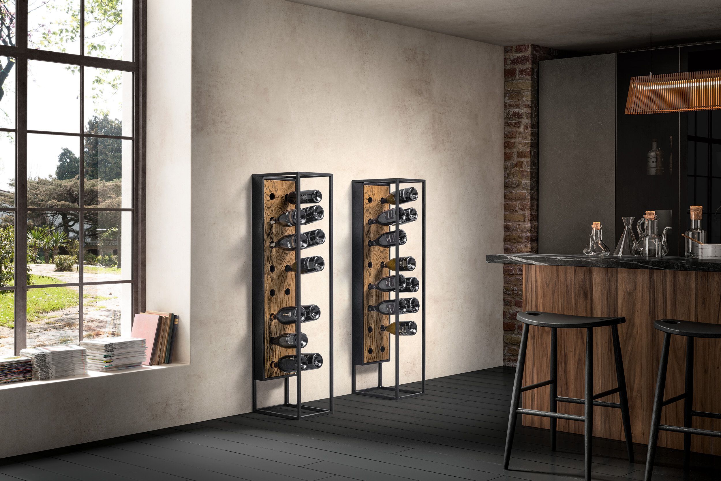 Напольная винная стойка из стали и дерева Canel Fucina Design TOTEM S ARCH-00089660 - Вид №3