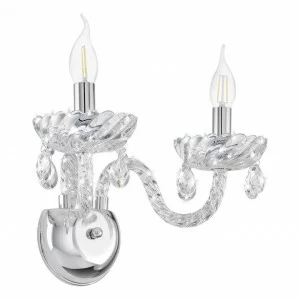 Бра металлическое на 2 лампы хром Basilano 1 39105 EGLO СВЕЧА 00-3931158 Хром