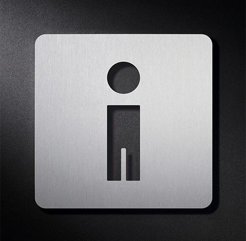 PS0301S Пиктограмма для мужского туалета с мягкими краями, 16 x 16 см. PHOS  - Вид №1