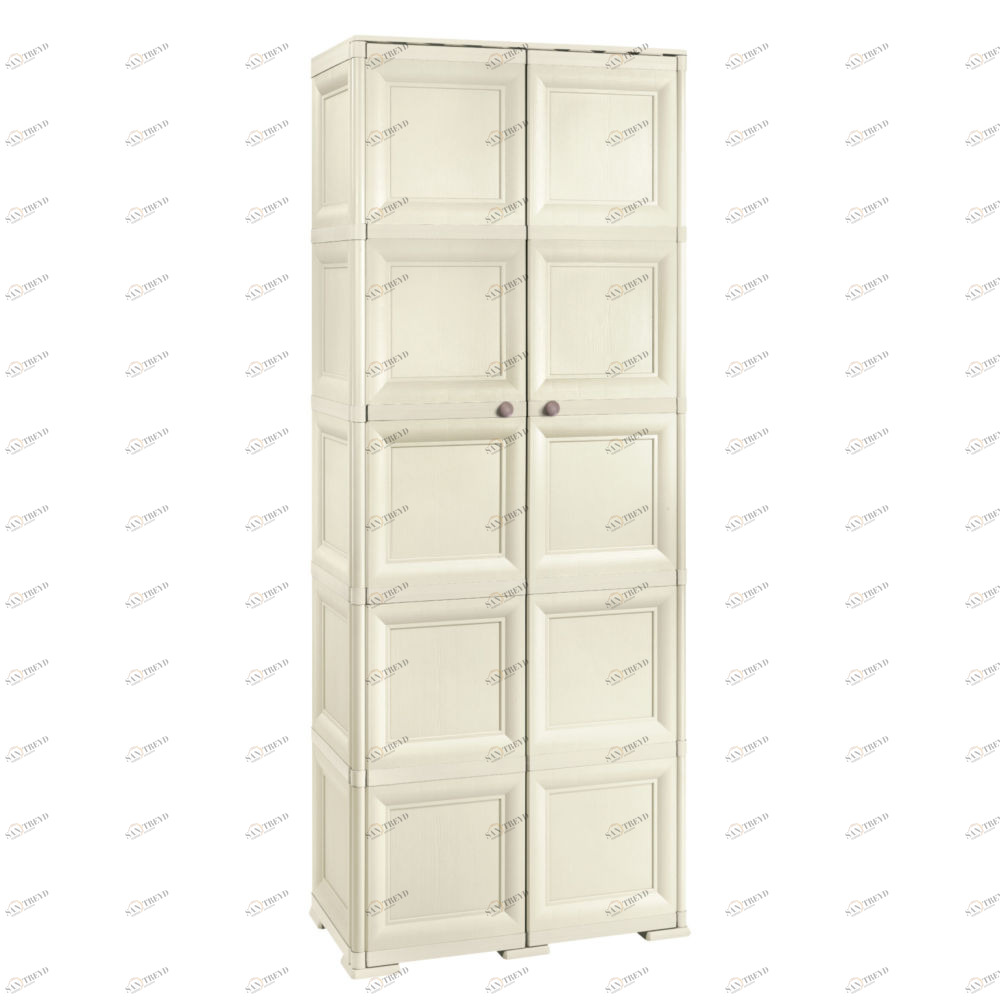 Шкаф платяной двустворчатый пластиковый белый 203 см Omnimodus TONTARELLI ДЛЯ ЖИЗНИ 012107 Белый 