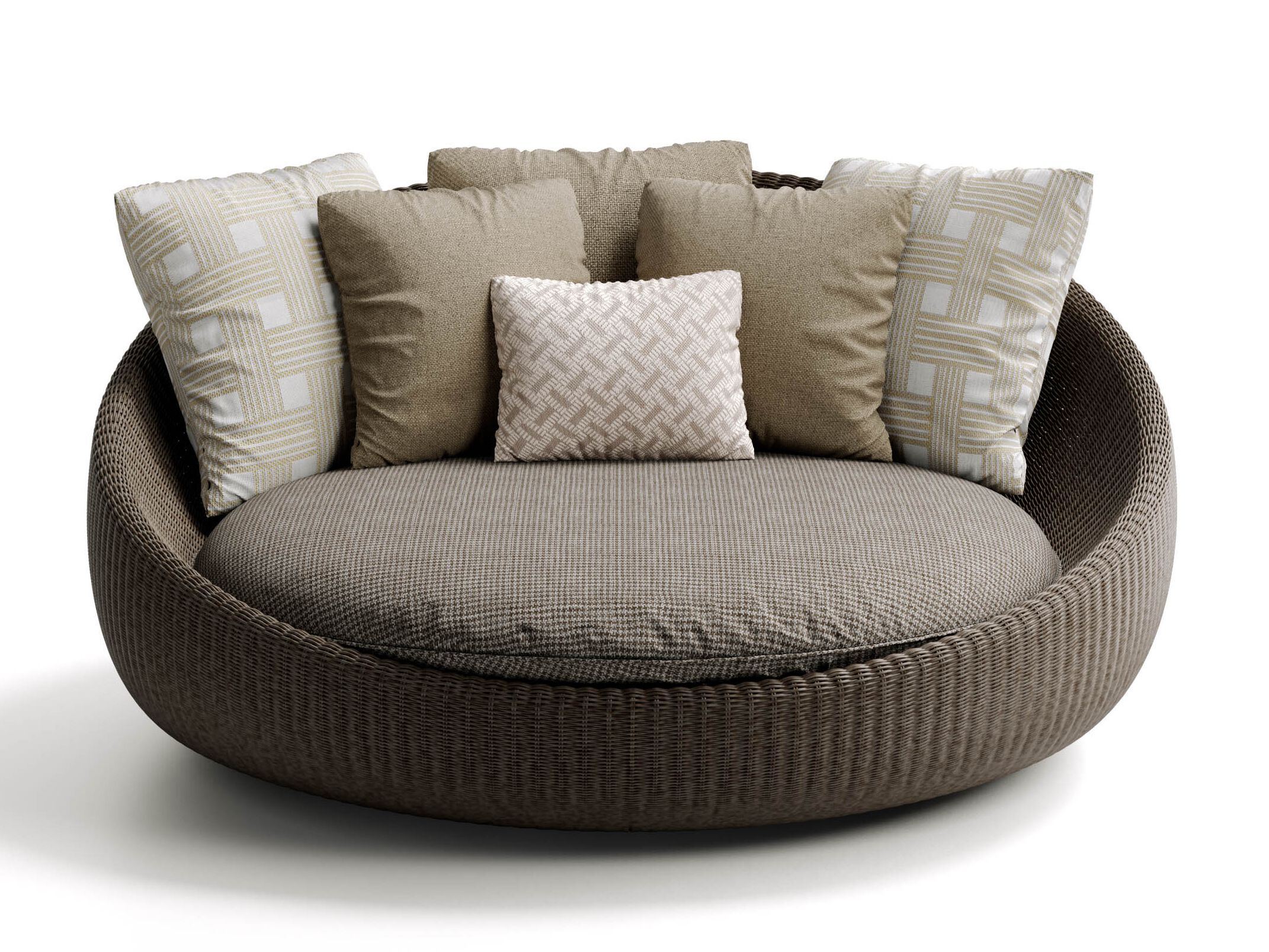 2-местный изогнутый полиэтиленовый садовый диван Atmosphera Twiga ARCH-00084900 - Вид №3