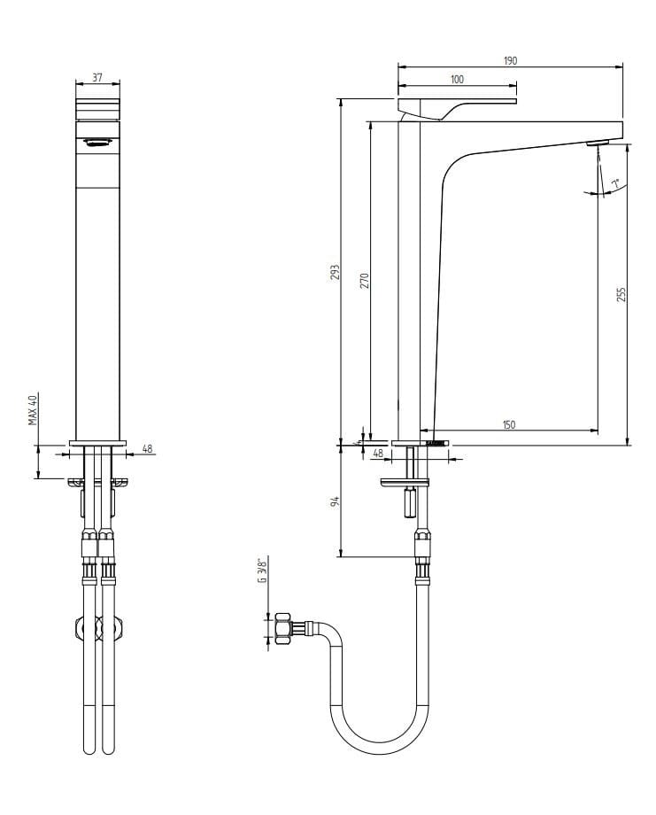 Смеситель для раковины Zazzeri 100 ARCH-00138863 - Вид №10