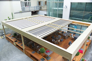 Dehor для баров и ресторанов с ручной выдвижной крышкой