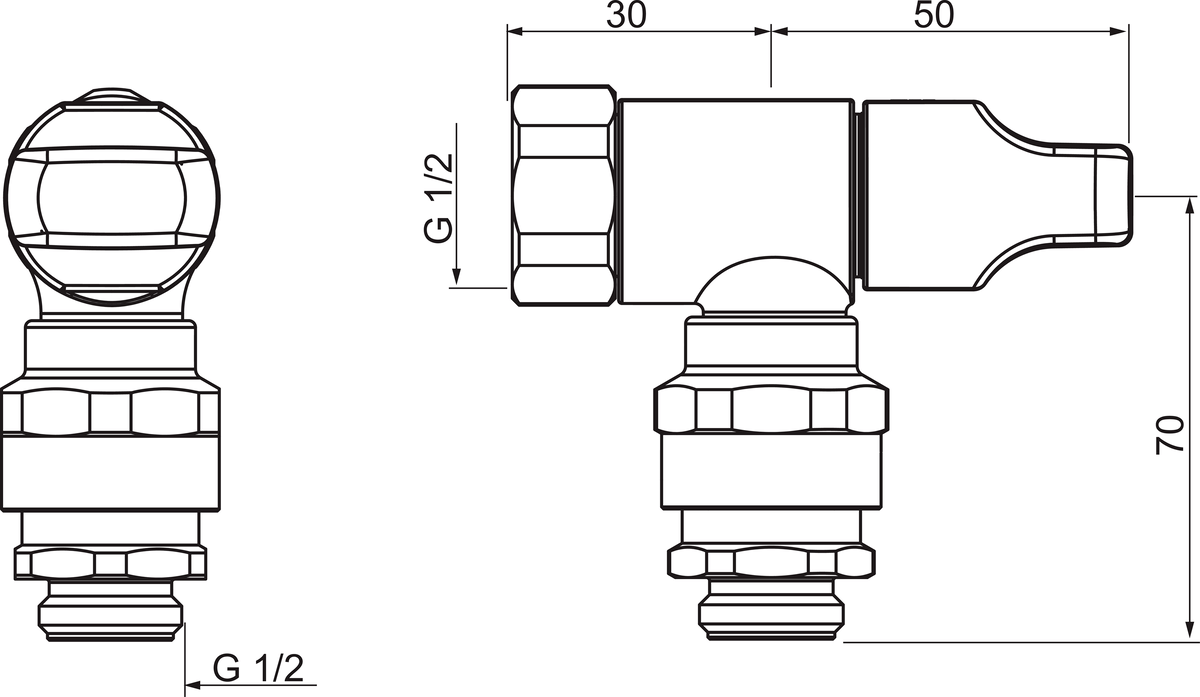 Oras 180 Клапан стиральной машины, G3/4xG1/2 180  Хром  - Вид №1