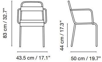 iSimar Штабелируемый алюминиевый садовый стул с подлокотниками Biarritz 8056 - Вид №2