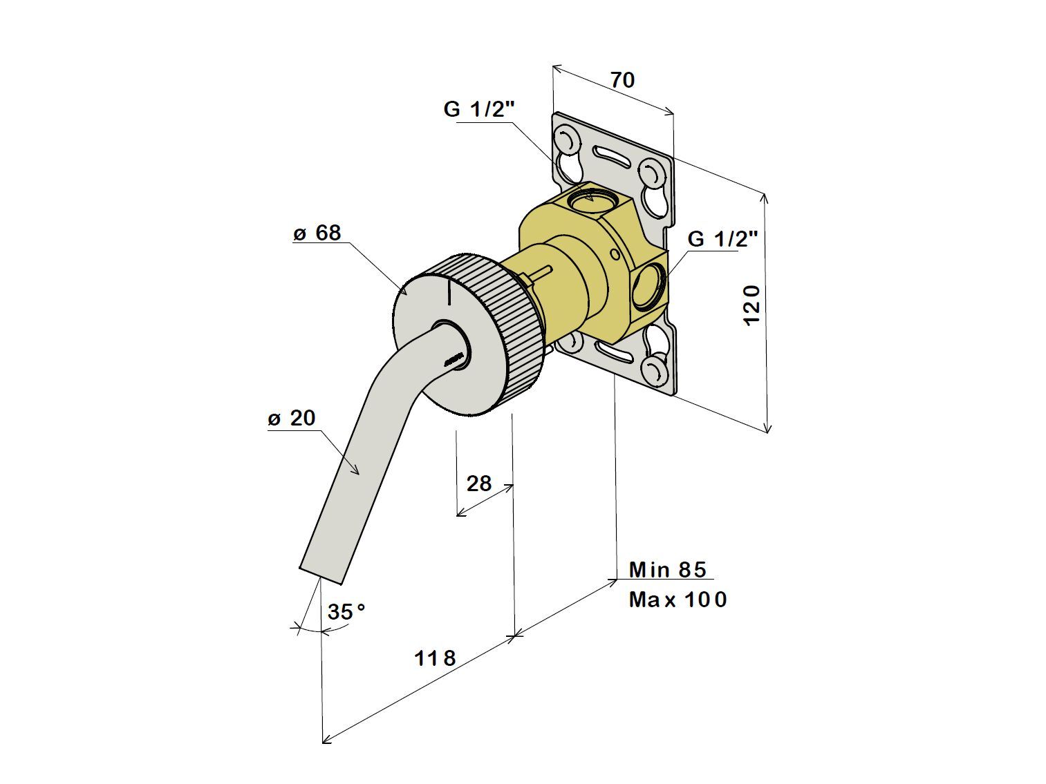 Смеситель для раковины из нержавеющей стали Amphora Reel ARCH-00143321 - Вид №4
