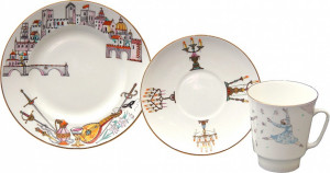 10567960 Императорский фарфоровый завод Комплект из 3пр "Ромео и Джульетта" "Майская Балет" Фарфор костяной