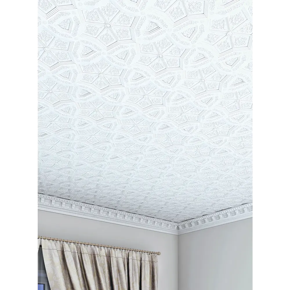 Плитка потолочная бесшовная полистирол белая Формат Лувр 50 x 50 см 2 м² FORMAT STLM-2202190 - Вид №3