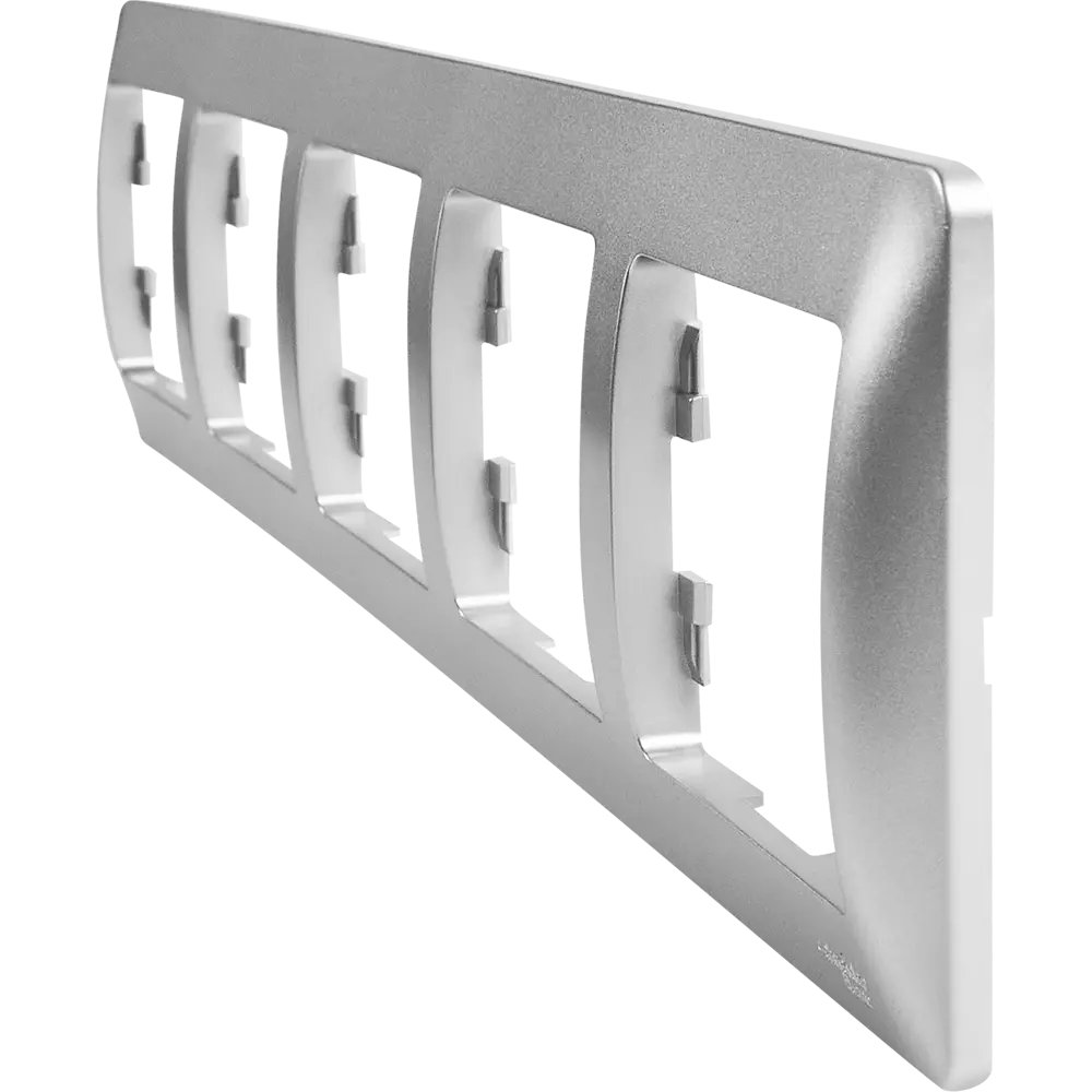 Schneider Electric Glossa - 5-постовая рамка для розеток в алюминиевом исполнении 86710234 STLM-0070837 - Вид №2