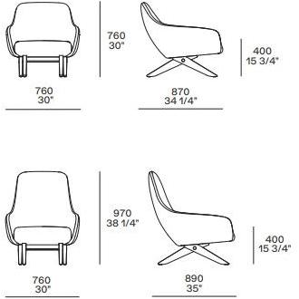 Poliform Мягкое кожаное кресло с подлокотниками sun-id-1358465 - Вид №4