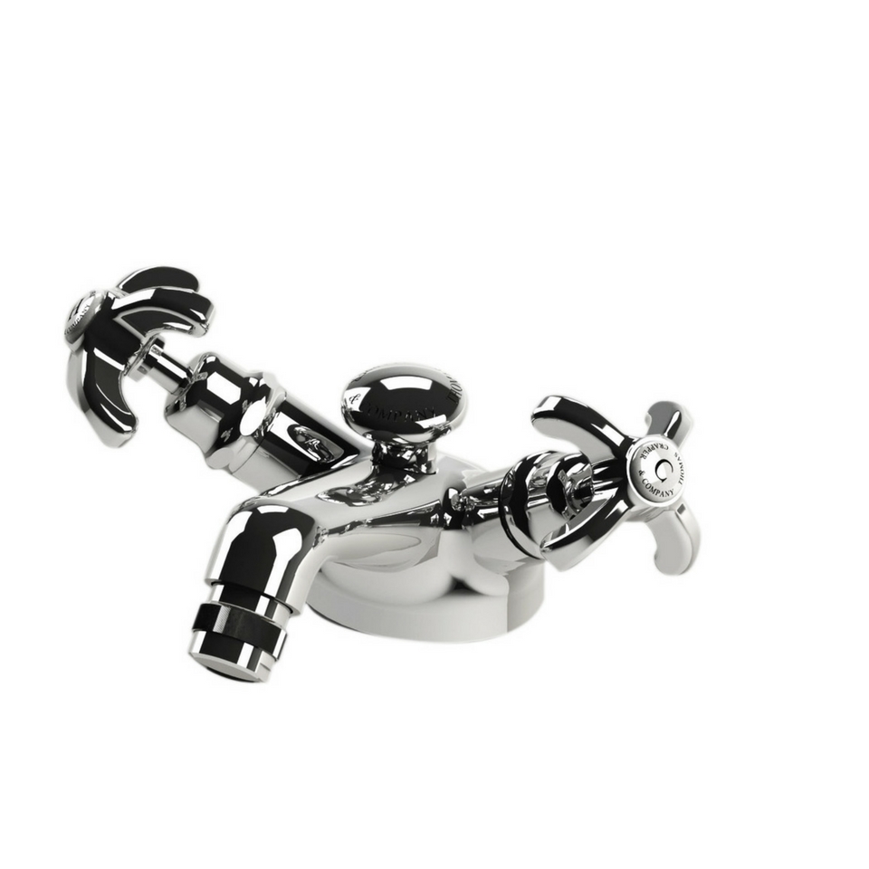 TCBW1920501 1920 Моноблочный смеситель для биде с крестообразным шлицем Thomas Crapper 