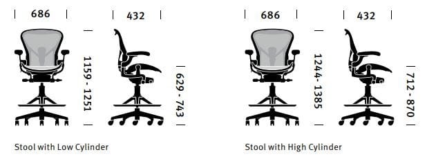 5 спиц поворотный офисный стул с подлокотниками Herman Miller Aeron ARCH-00029451 - Вид №11